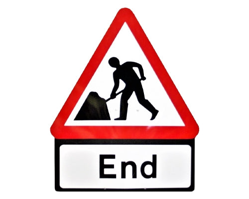 600mm Men at Work Sign with End (for Cone)