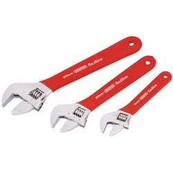 DRAPER REDLINE SOFT GRIP ADJUSTABLE WRENCH SET (3 PIECE)